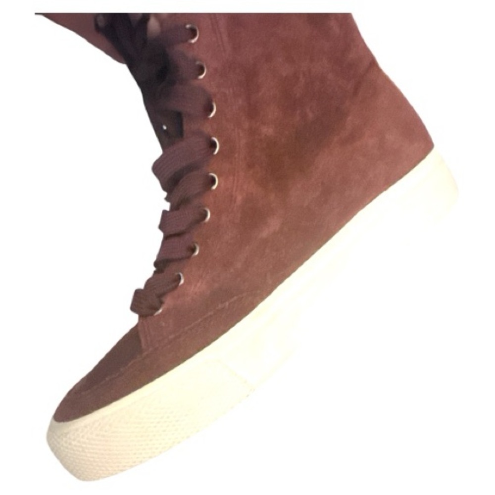 Rag & Bone RB High Top Suede Sneakers - Merlot - Picture 14 of 14